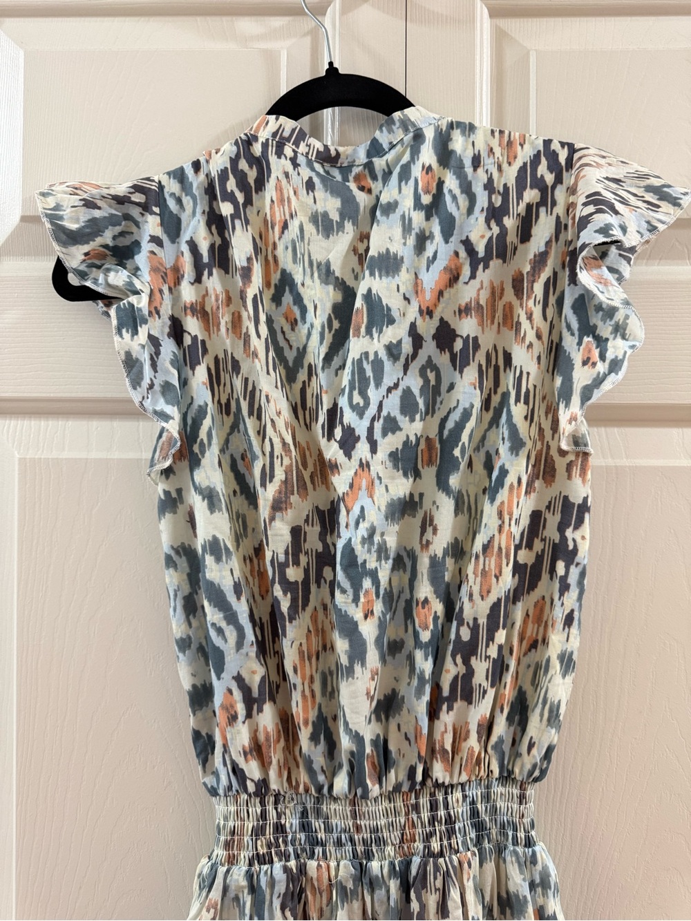 Tart Ezra Aztec Tribal Flutter Sleeve Smocked Mini Dress Boho Size S - Picture 9 of 11